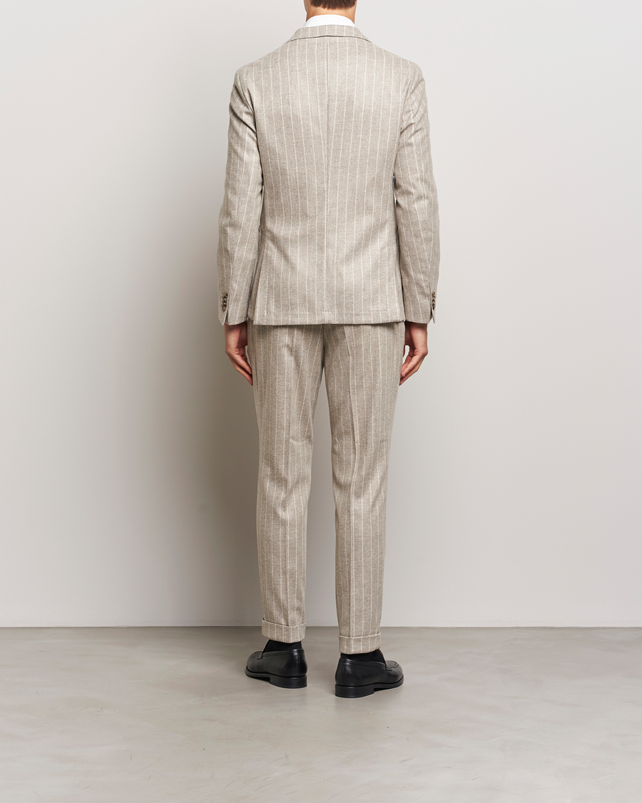 Uomini | Abiti | BOSS BLACK | Hanry Wool Pinstriped Suit Light Beige