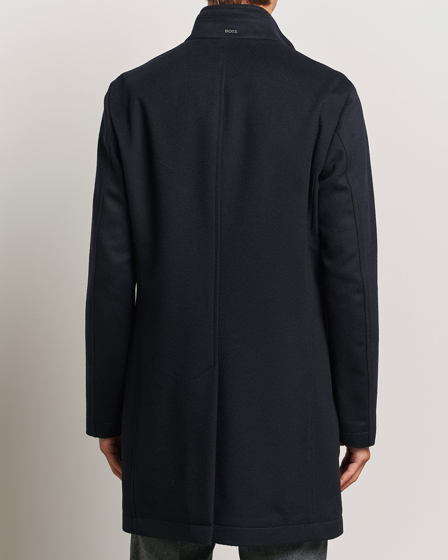 Uomini | Giacche | BOSS BLACK | Hyde Stand Up Collar Coat Dark Blue