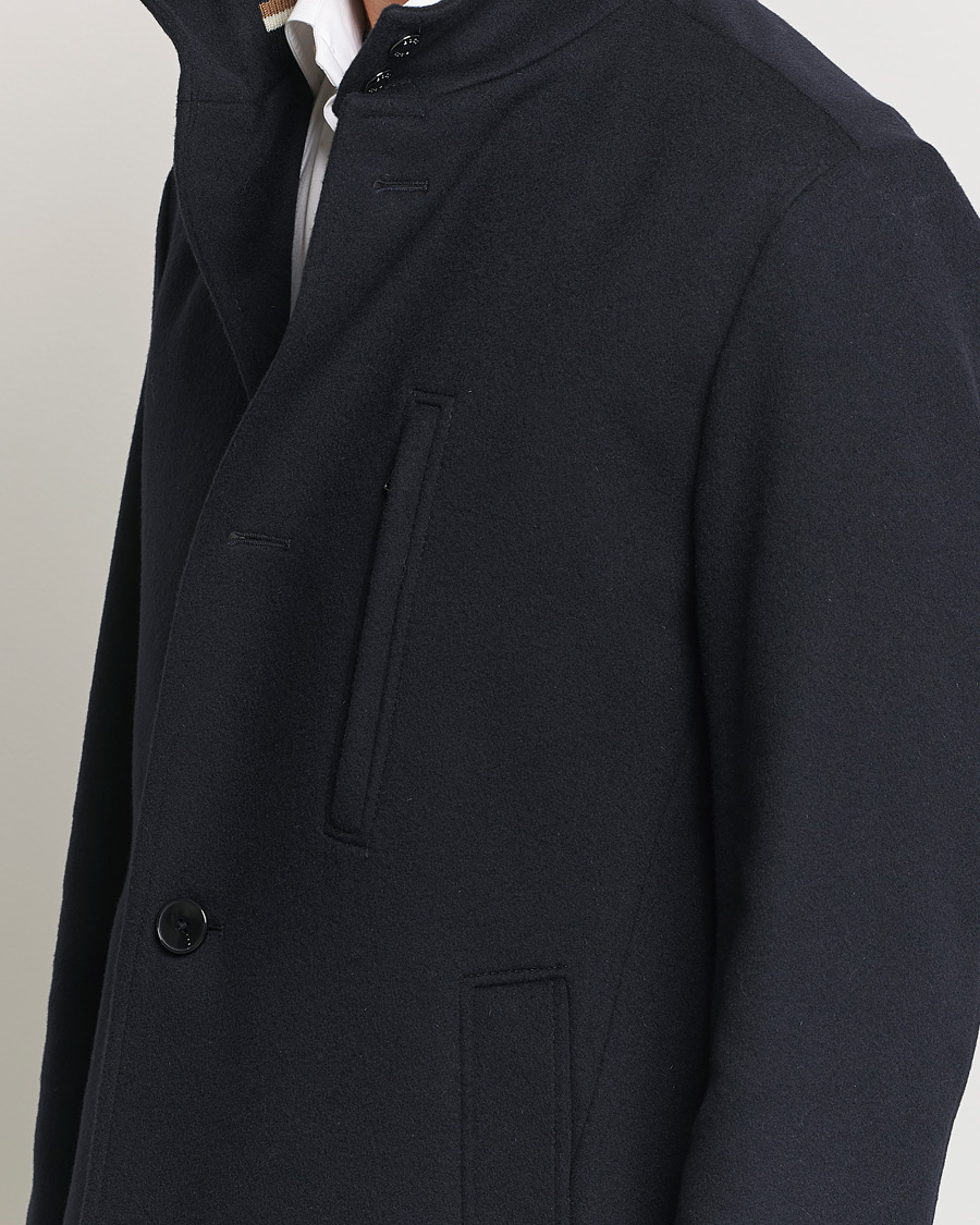 Uomini | Giacche | BOSS BLACK | Hyde Stand Up Collar Coat Dark Blue