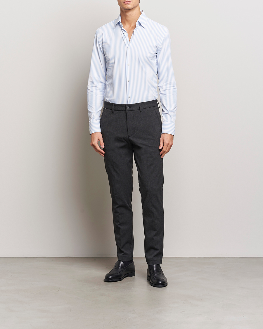 Uomini | Camicie | BOSS BLACK | Hank Striped 4-Way Stretch Shirt Blue/White