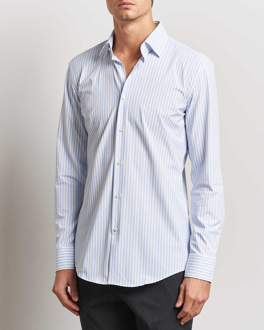 Uomini | Camicie | BOSS BLACK | Hank Striped 4-Way Stretch Shirt Blue/White