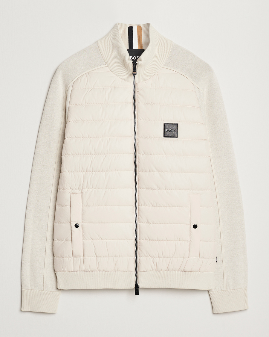 Uomini | Giacche | BOSS BLACK | Esfero Hybrid Full Zip Open White