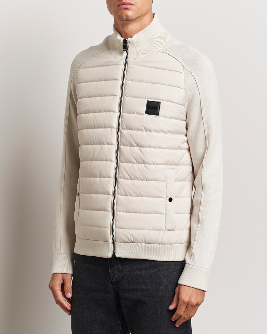 Uomini | Giacche | BOSS BLACK | Esfero Hybrid Full Zip Open White