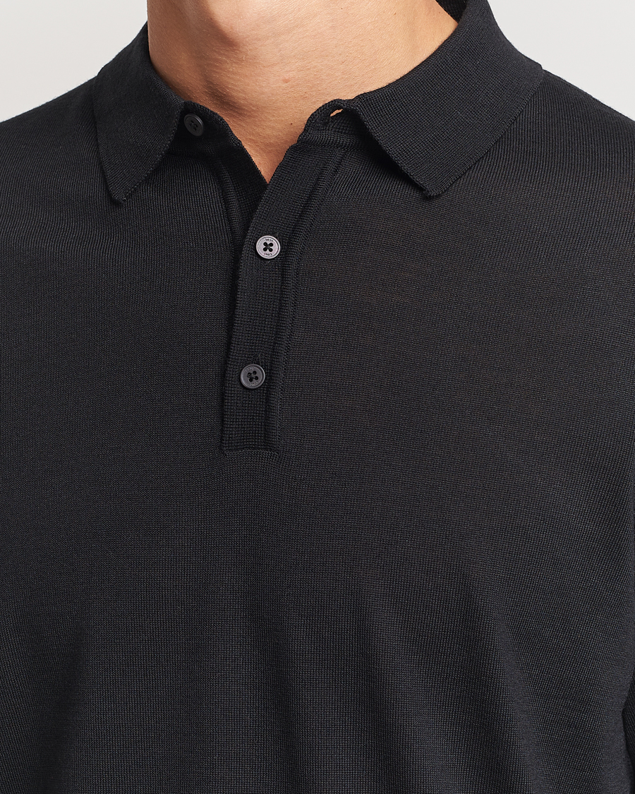 Uomini | Maglieria | BOSS BLACK | Lancione Merino Knitted Polo Black