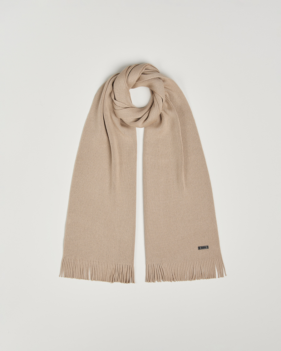 Uomini | BOSS BLACK Albas Wool Scarf Light Beige | BOSS BLACK | Albas Wool Scarf Light Beige