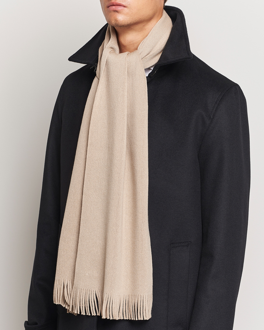 Uomini | BOSS BLACK Albas Wool Scarf Light Beige | BOSS BLACK | Albas Wool Scarf Light Beige