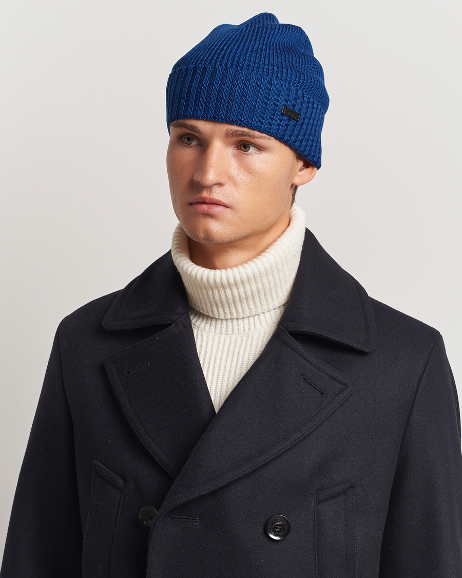 Uomini | BOSS BLACK Fati Wool Beanie Open Blue | BOSS BLACK | Fati Wool Beanie Open Blue