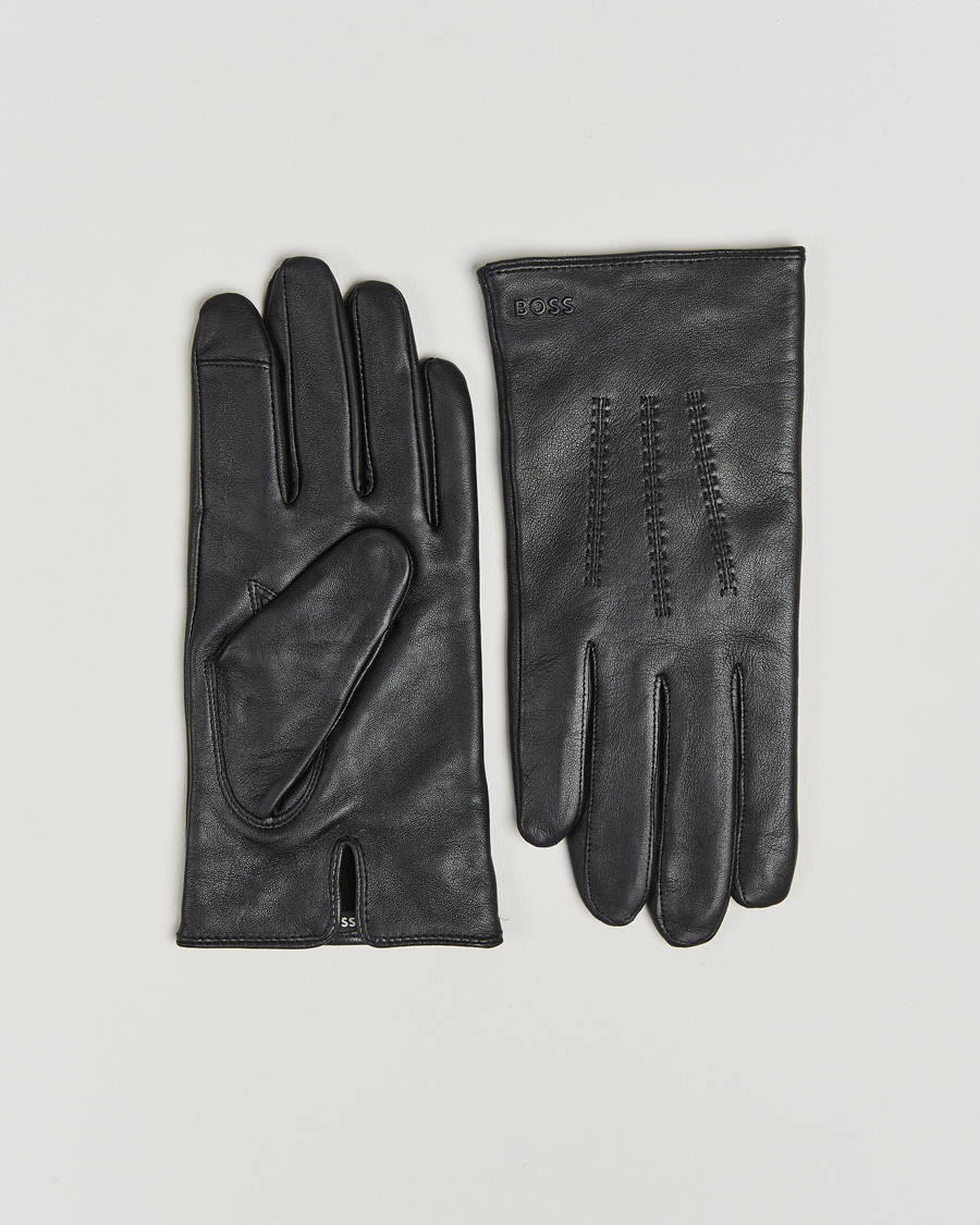 Uomini | Guanti | BOSS BLACK | Hainz Leather Glove Black
