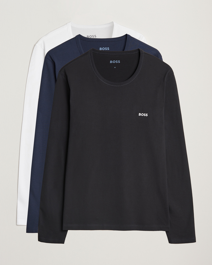 Uomini | T-shirt | BOSS BLACK | 3-Pack Long Sleeve T-Shirt White/Navy/Black
