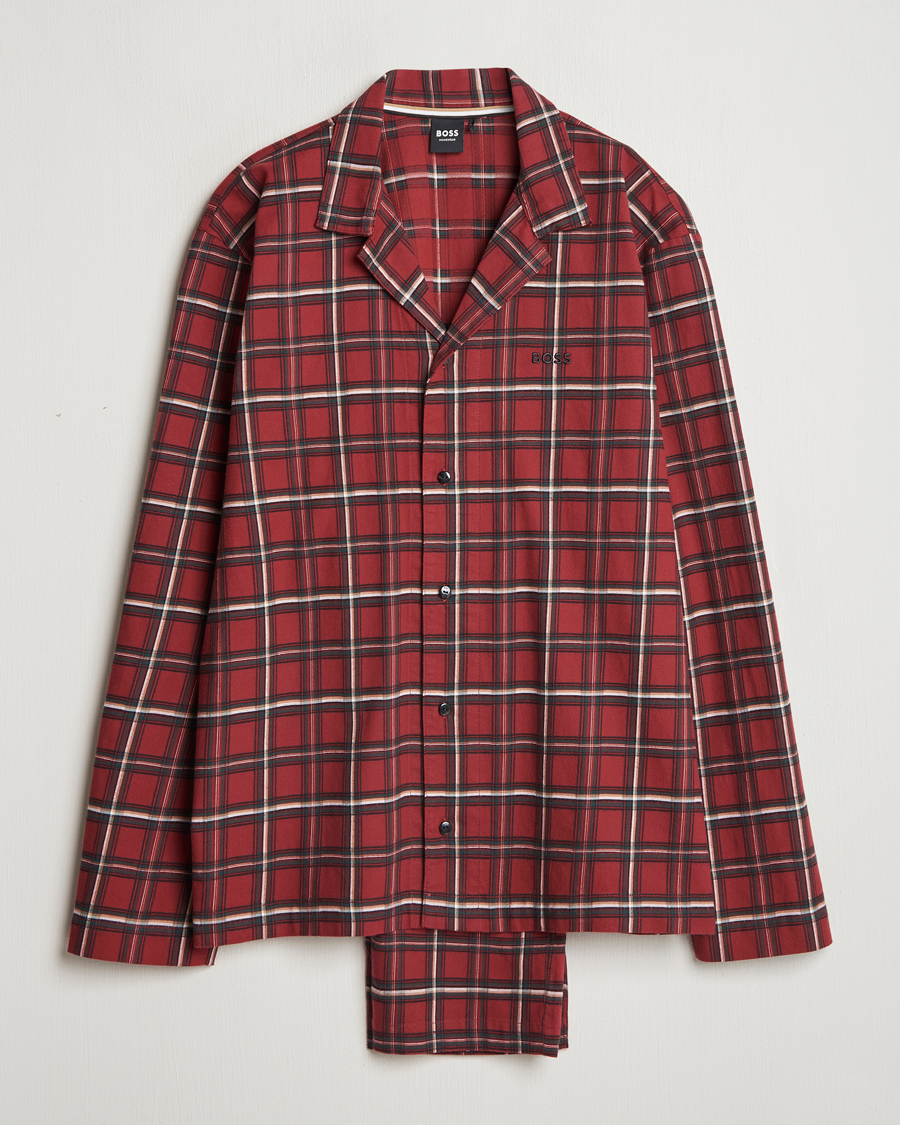 Uomini | Accappatoi & Pigiami | BOSS BLACK | Holiday Checked Pyjama Set Dark Red