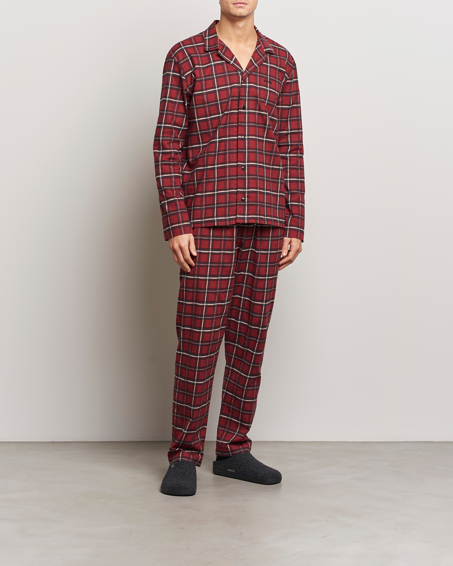 Uomini | Accappatoi & Pigiami | BOSS BLACK | Holiday Checked Pyjama Set Dark Red