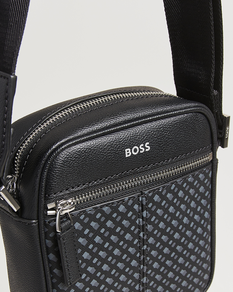 Uomini | BOSS BLACK Zair Monogram Shoulder Bag Black | BOSS BLACK | Zair Monogram Shoulder Bag Black