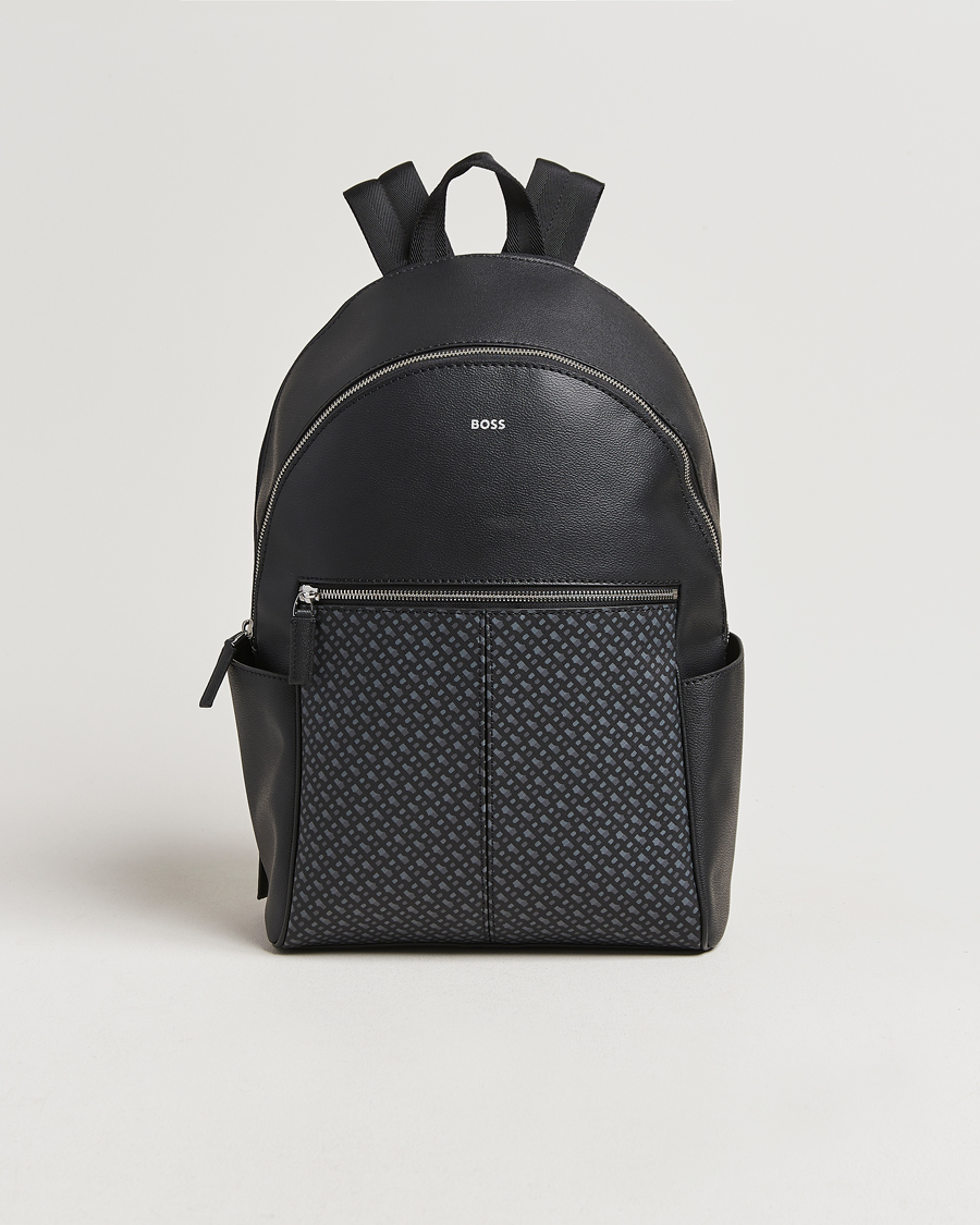 Uomini | BOSS BLACK Zair Monogram Backpack Black | BOSS BLACK | Zair Monogram Backpack Black