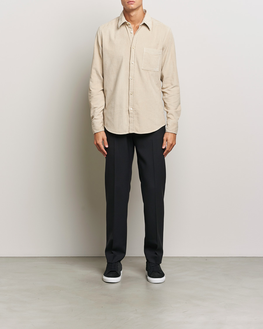Uomini | Camicie | BOSS ORANGE | Relegant Corduroy Shirt Light Beige