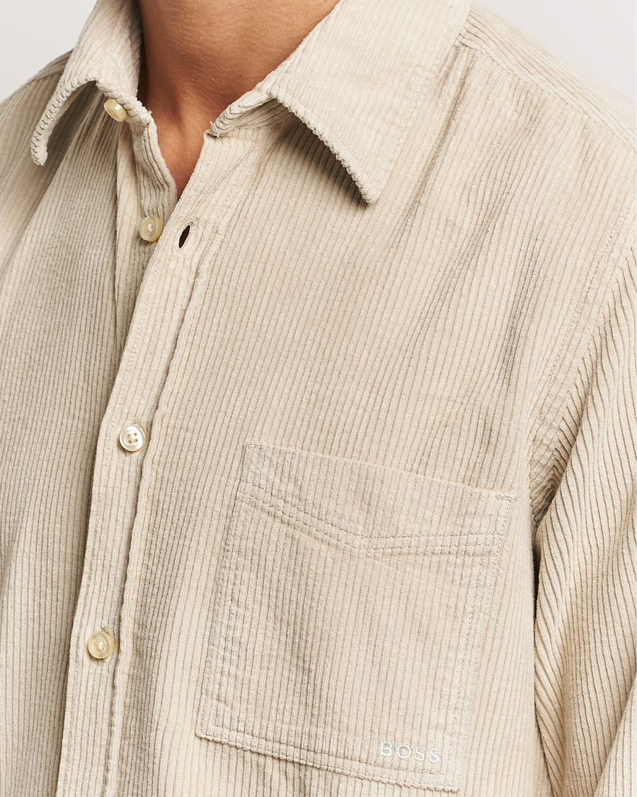 Uomini | Camicie | BOSS ORANGE | Relegant Corduroy Shirt Light Beige