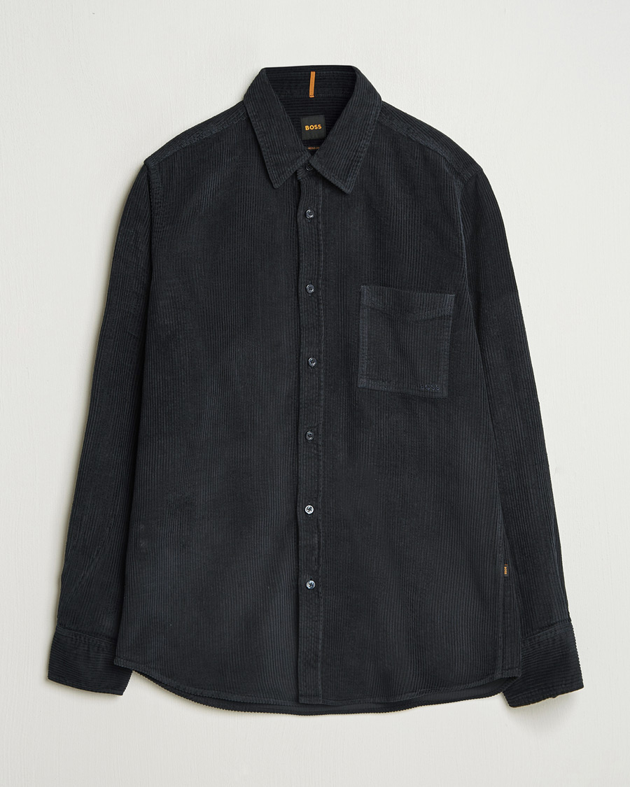 Uomini | Camicie | BOSS ORANGE | Relegant Corduroy Shirt Dark Blue