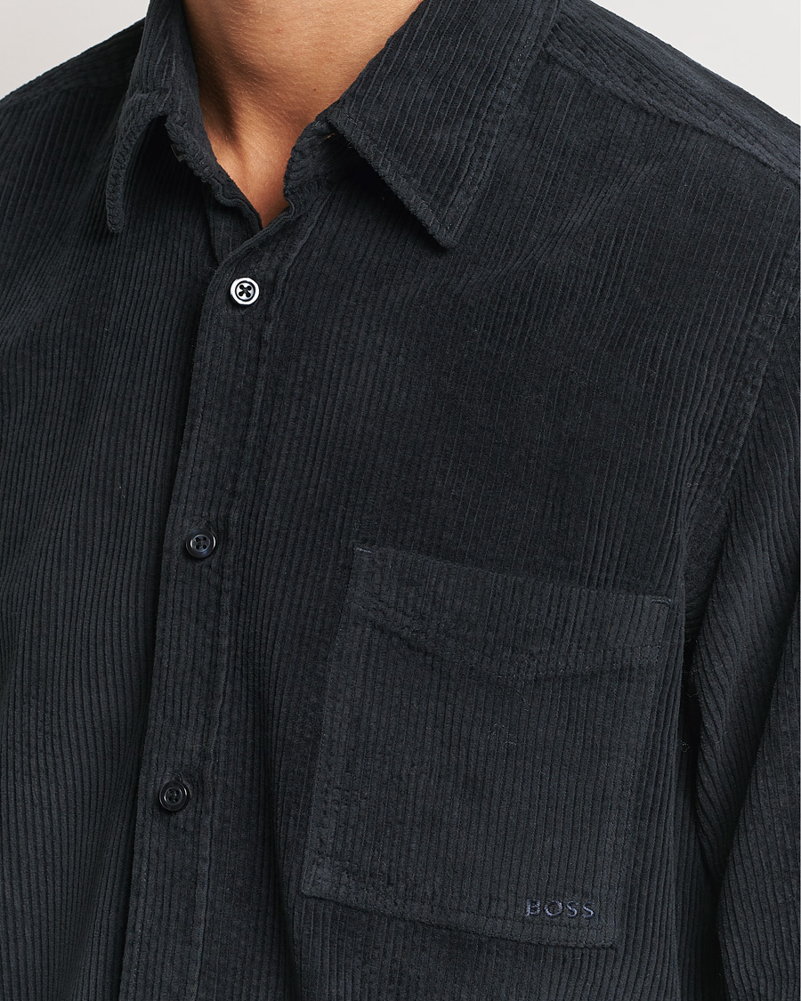 Uomini | Camicie | BOSS ORANGE | Relegant Corduroy Shirt Dark Blue