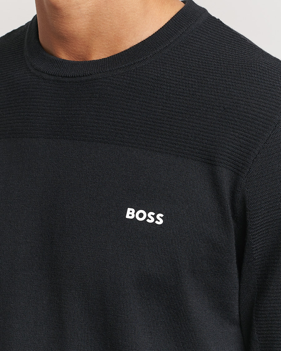Uomini | Maglieria | BOSS GREEN | Momentum Knitted Crew Neck Dark Blue