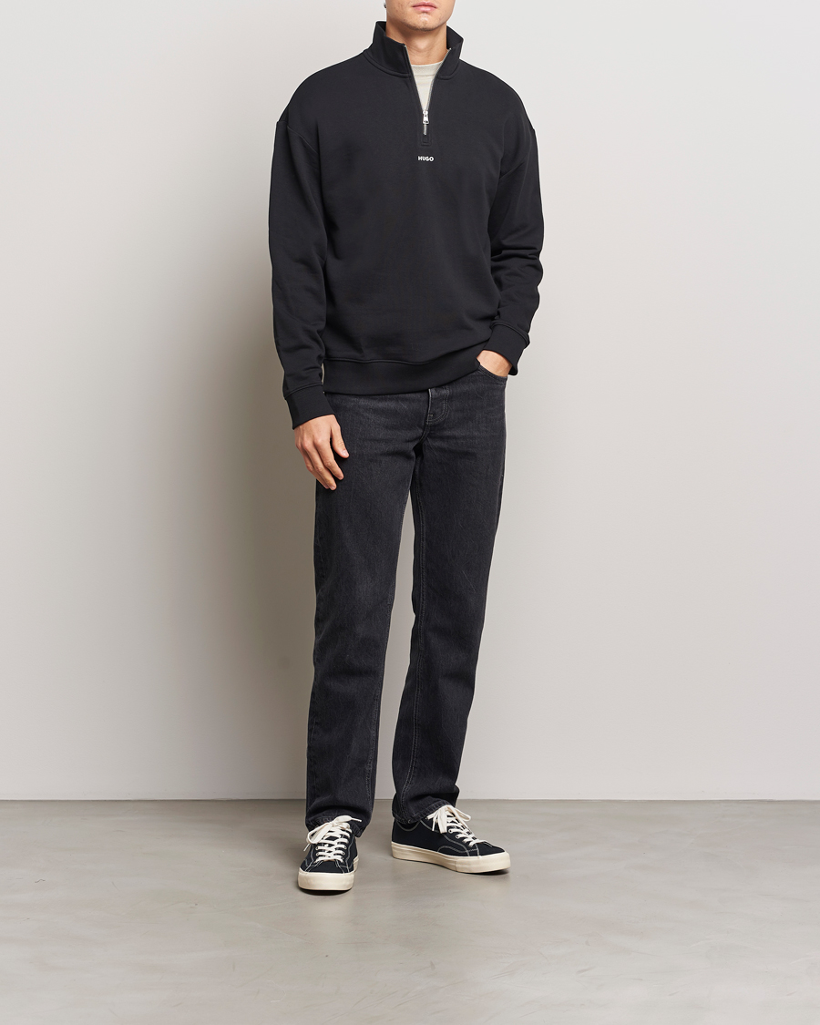 Uomini | Maglieria | HUGO | Durty Half Zip Sweatshirt Black
