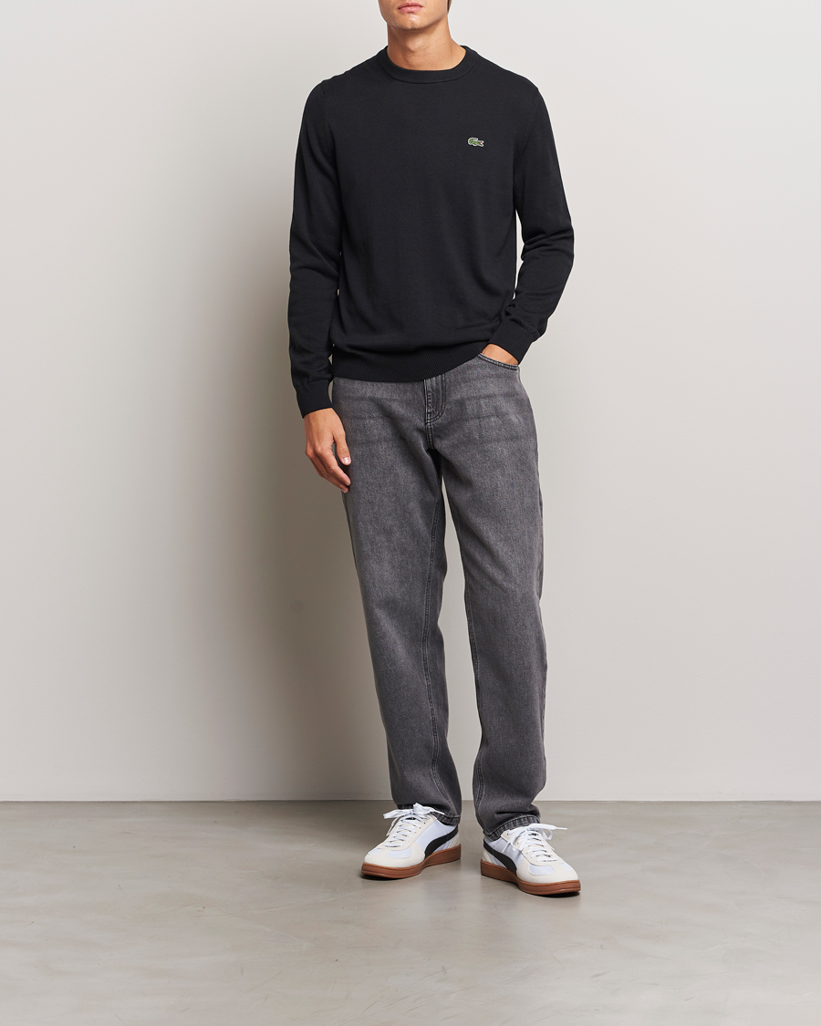 Uomini | Maglieria | Lacoste | Cotton Knitted Sweater Black