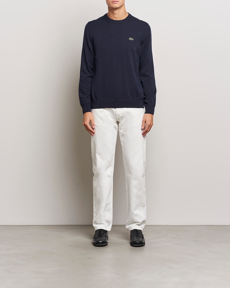 Uomini | Maglieria | Lacoste | Cotton Knitted Sweater Navy Blue