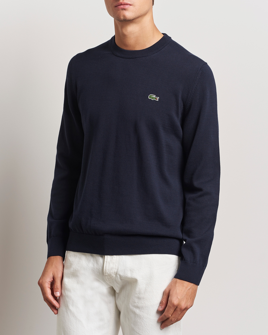 Uomini | Maglieria | Lacoste | Cotton Knitted Sweater Navy Blue