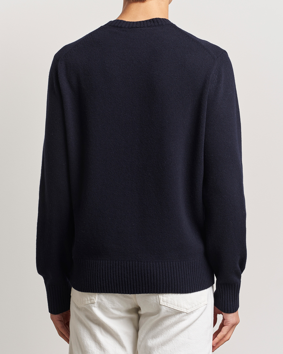 Uomini | Maglieria | Lacoste | Carded Wool Crew Neck Navy