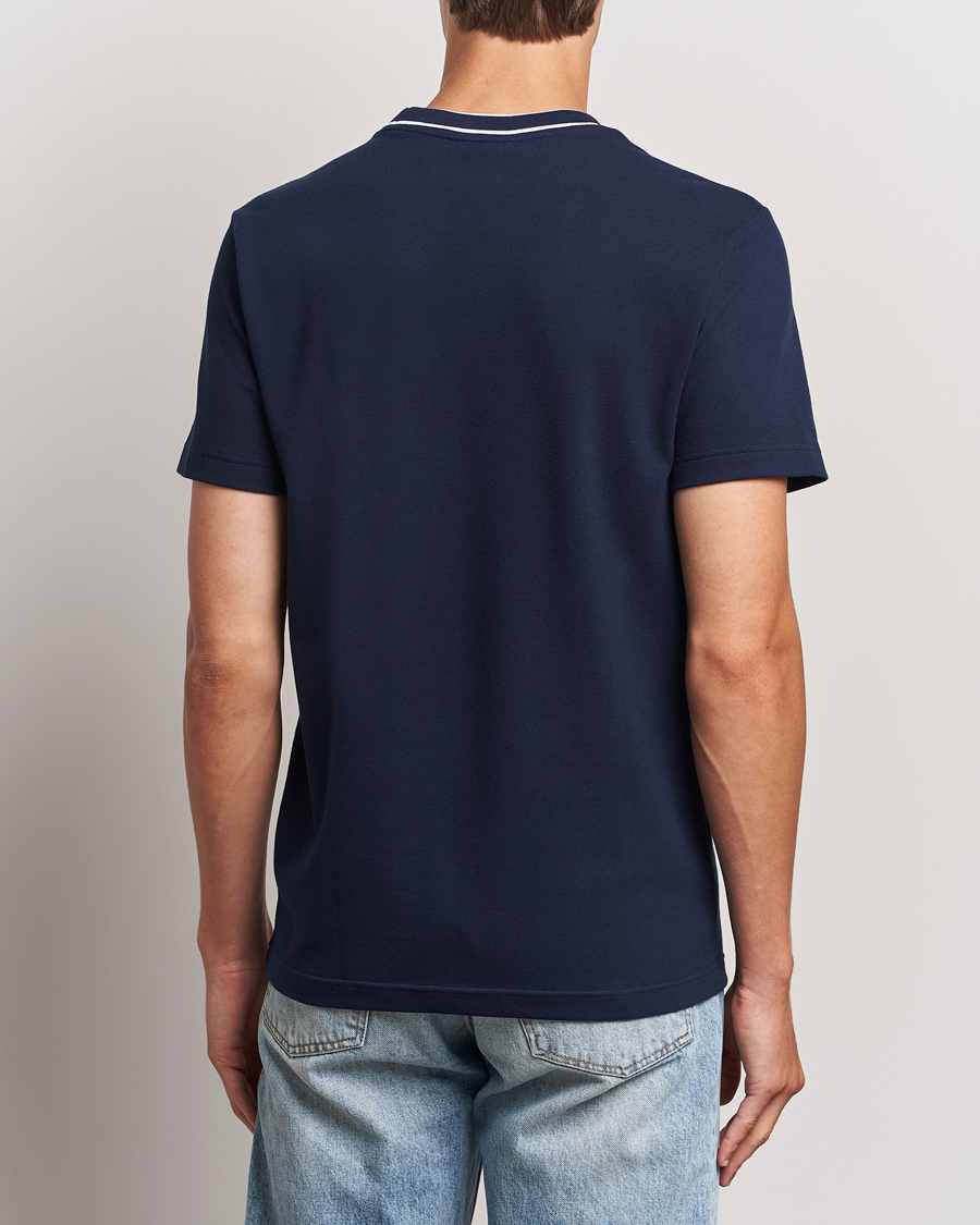 Uomini | T-shirt | Lacoste | Contrast Rib Piqué T-Shirt Navy Blue