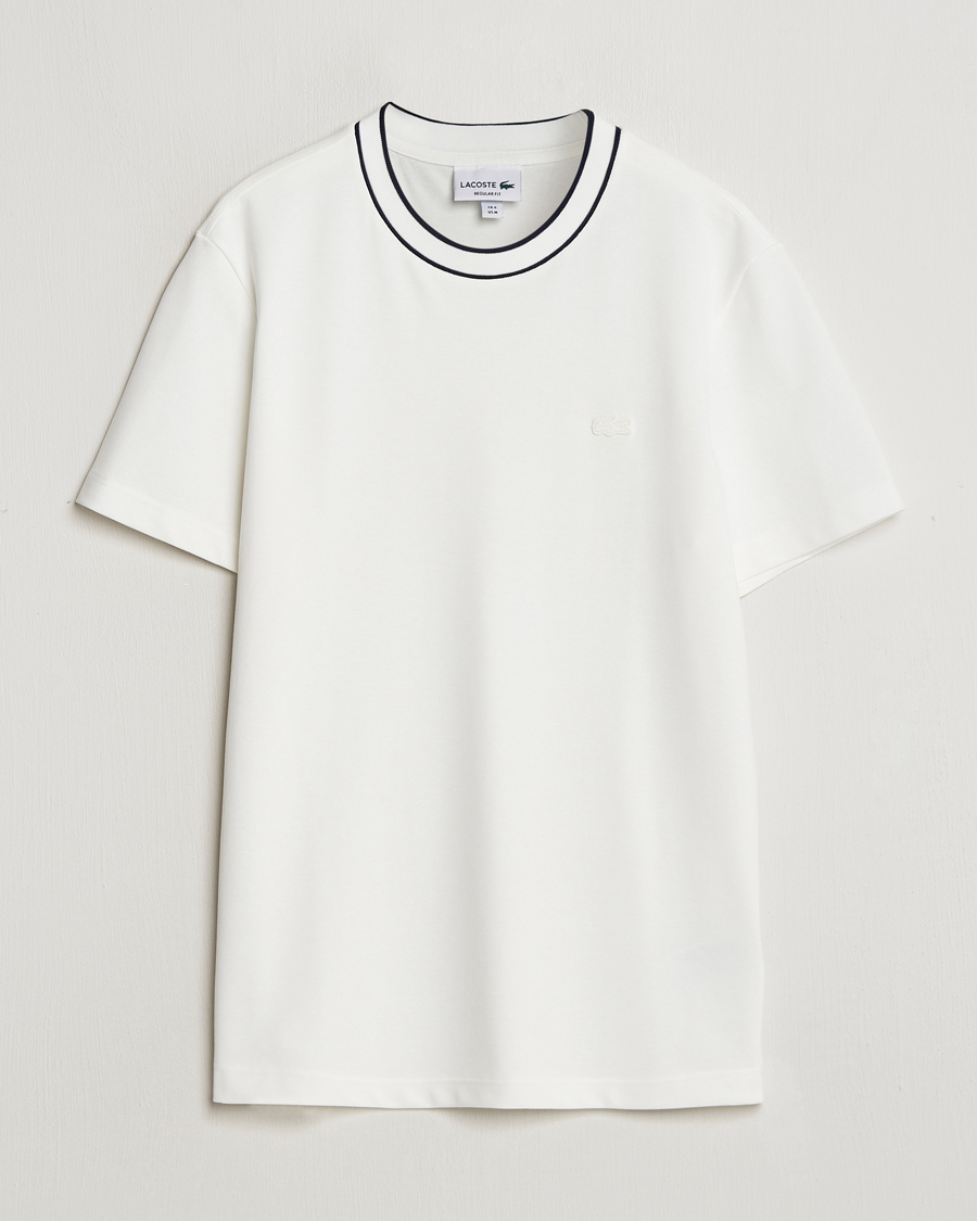 Uomini | T-shirt | Lacoste | Contrast Rib Piqué T-Shirt Flour