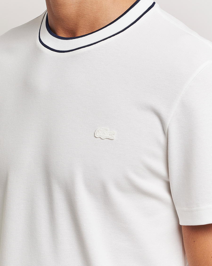 Uomini | T-shirt | Lacoste | Contrast Rib Piqué T-Shirt Flour
