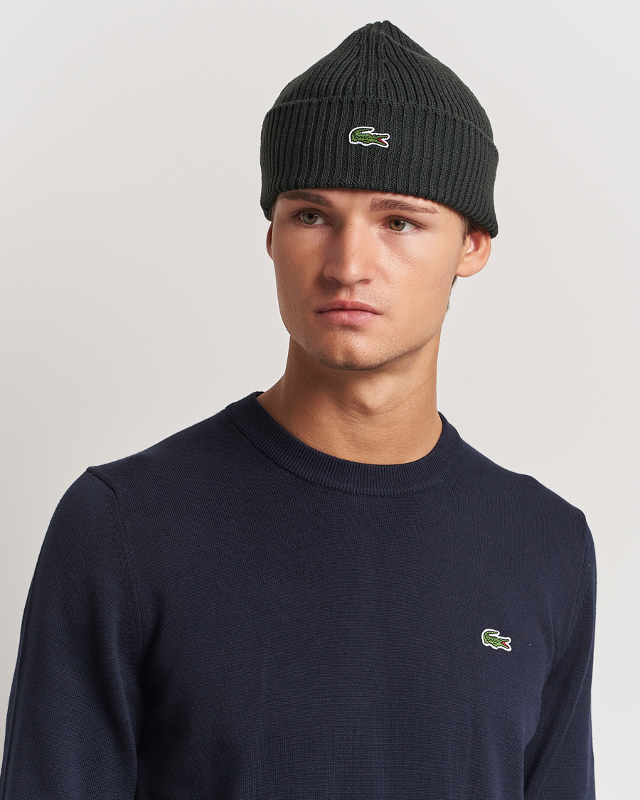 Uomini | Lacoste Wool Knitted Beanie Sapwood | Lacoste | Wool Knitted Beanie Sapwood