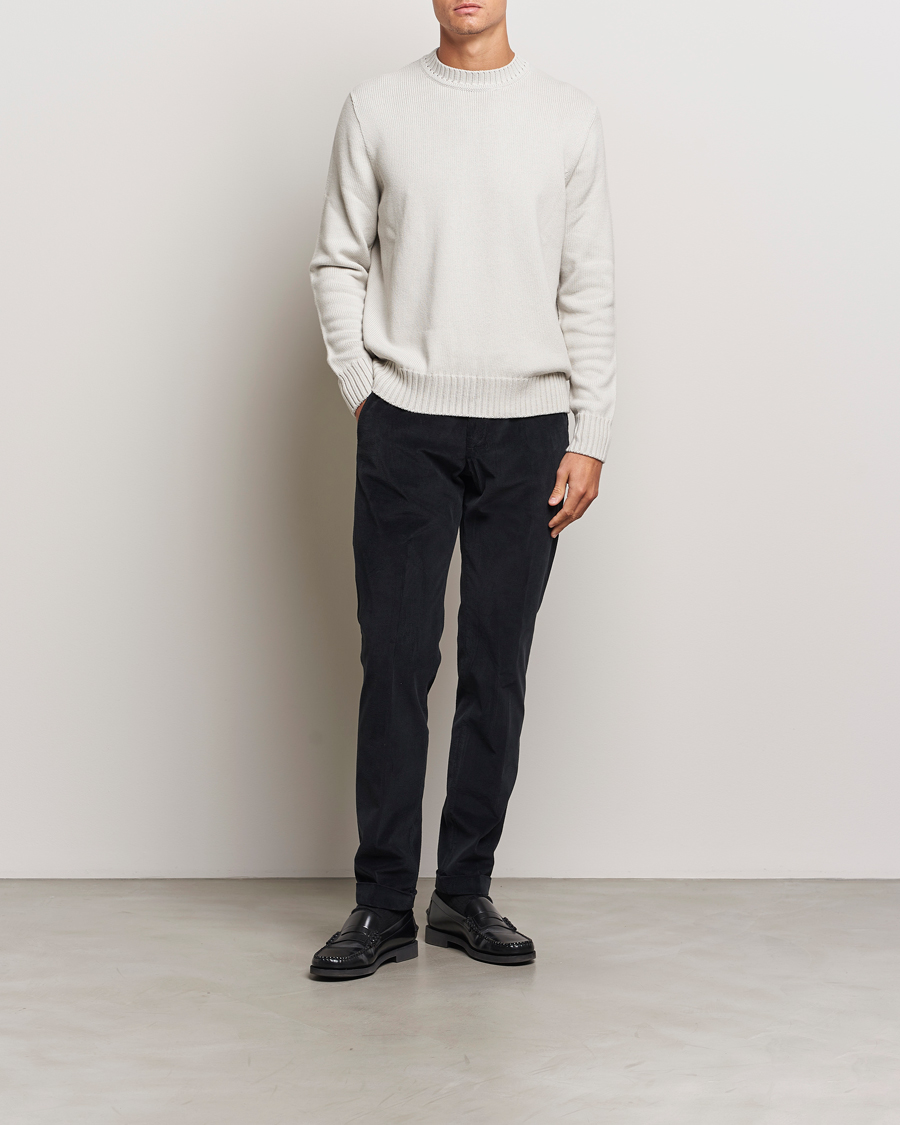 Uomini | Pantaloni | Briglia 1949 | Slim Fit Corduroy Trousers Black