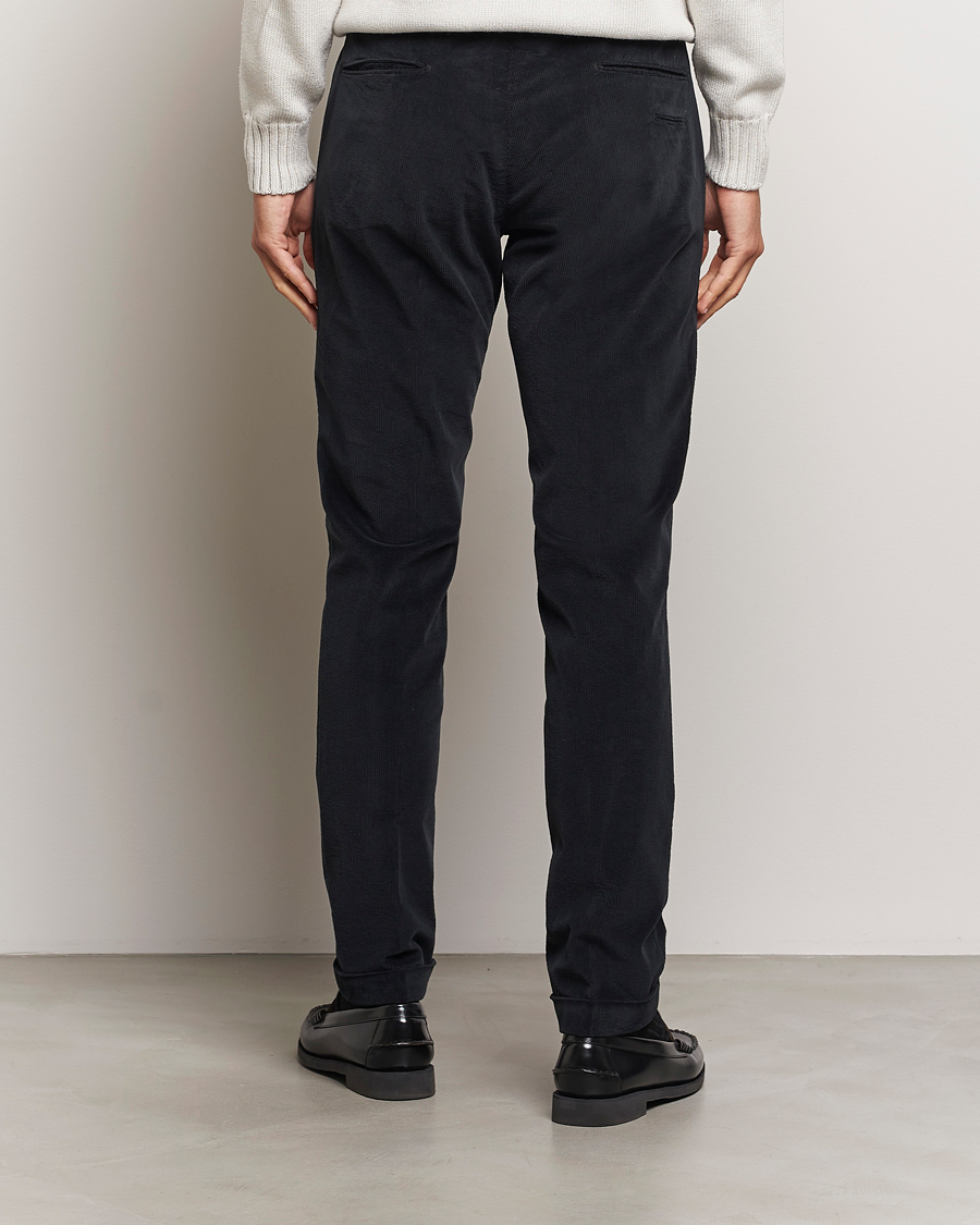 Uomini | Pantaloni | Briglia 1949 | Slim Fit Corduroy Trousers Black