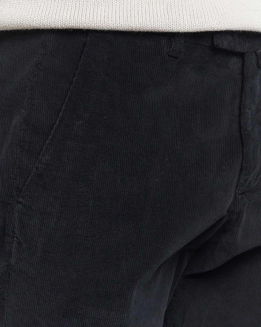 Uomini | Pantaloni | Briglia 1949 | Slim Fit Corduroy Trousers Black