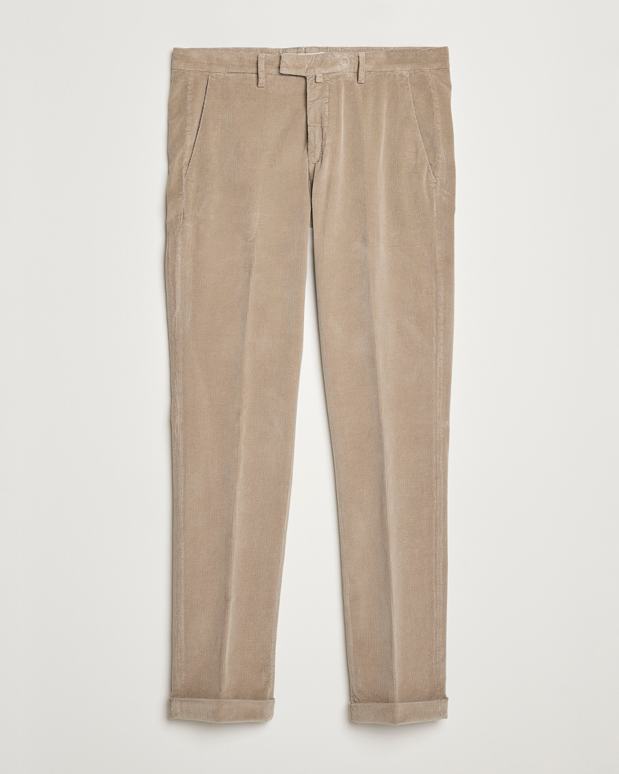 Uomini | Pantaloni | Briglia 1949 | Slim Fit Corduroy Trousers Beige