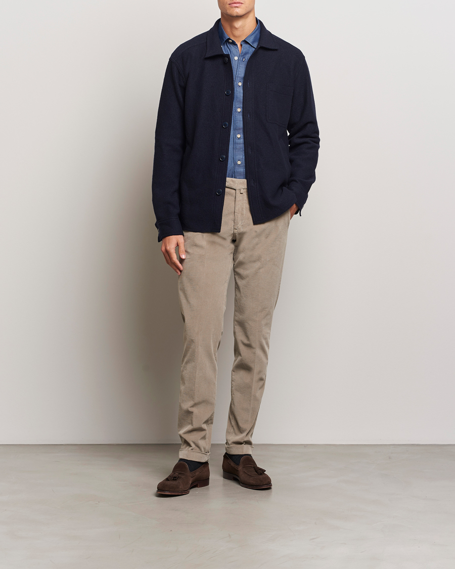 Uomini | Pantaloni | Briglia 1949 | Slim Fit Corduroy Trousers Beige