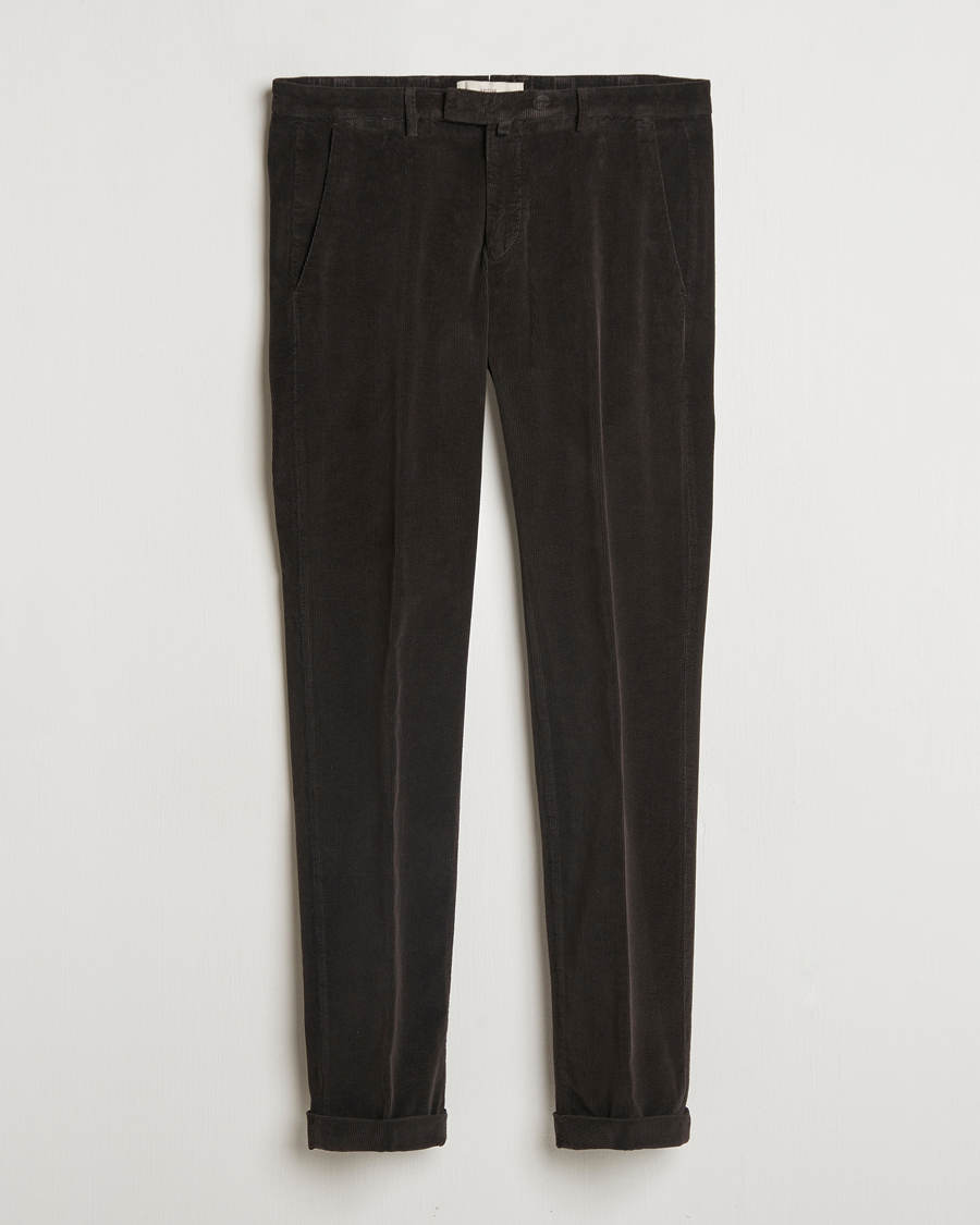 Uomini | Pantaloni | Briglia 1949 | Slim Fit Corduroy Trousers Dark Brown