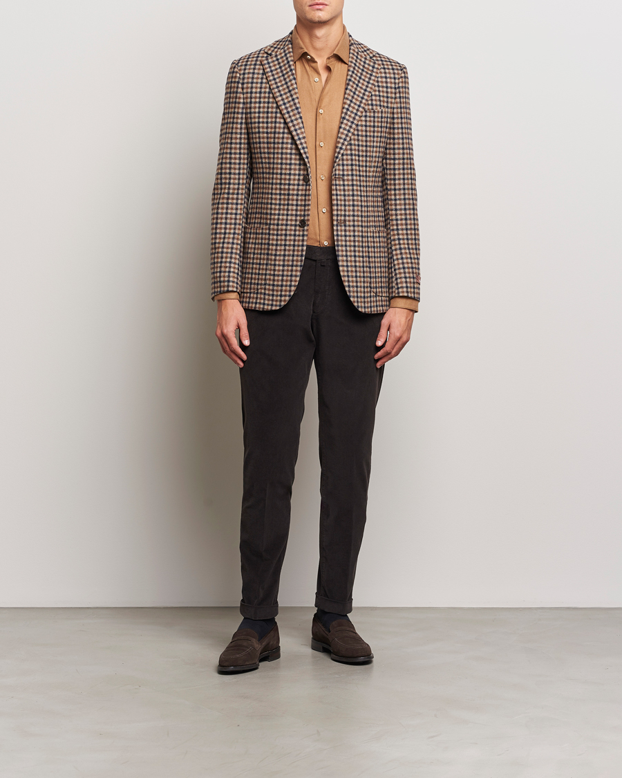 Uomini | Pantaloni | Briglia 1949 | Slim Fit Corduroy Trousers Dark Brown
