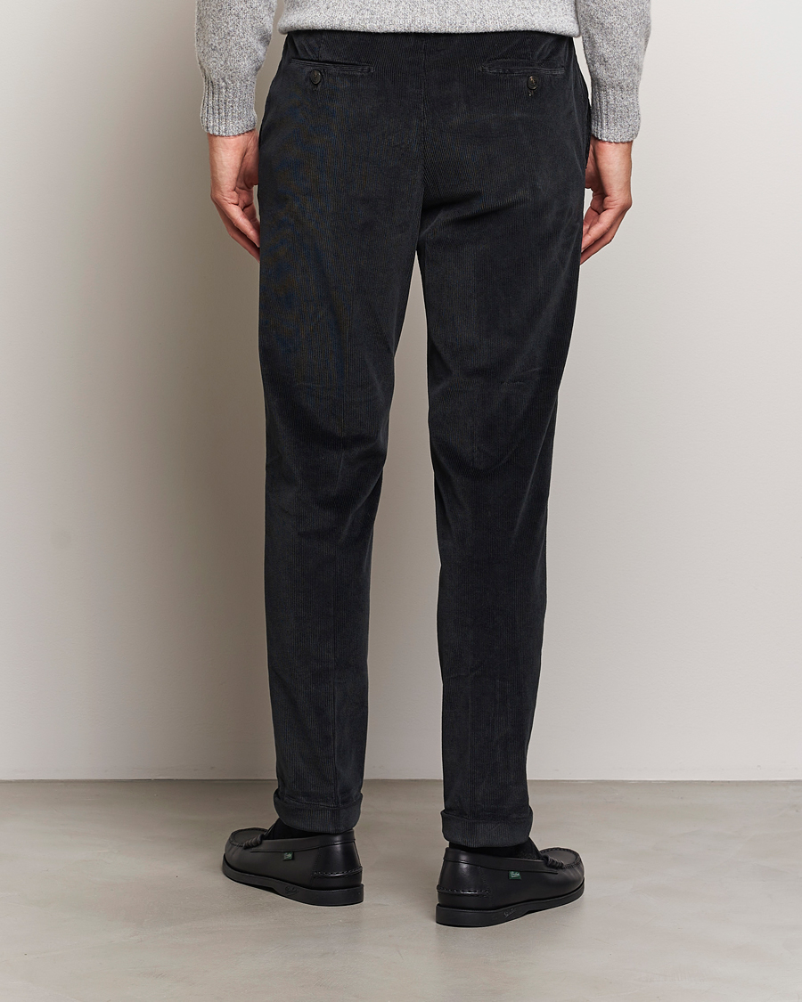 Uomini | Pantaloni | Briglia 1949 | Easy Fit Corduroy Trousers Black