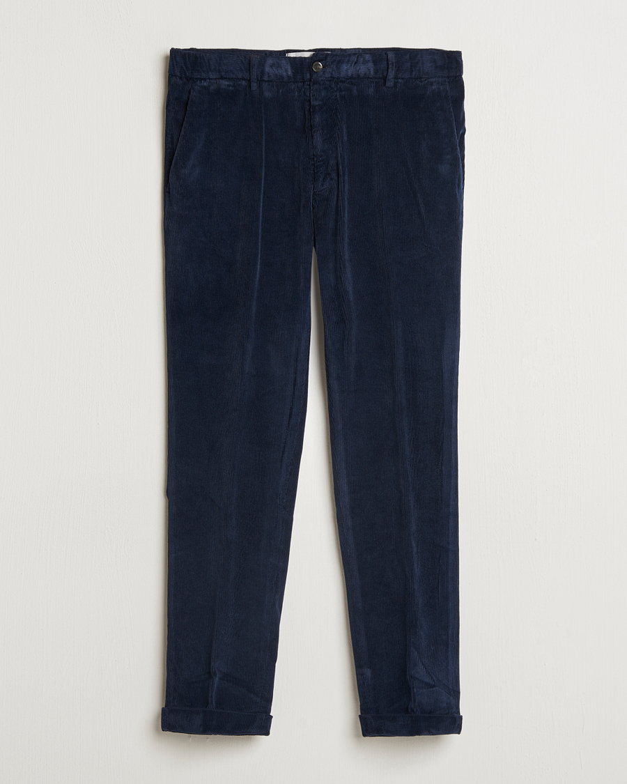 Uomini | Pantaloni | Briglia 1949 | Easy Fit Corduroy Trousers Navy