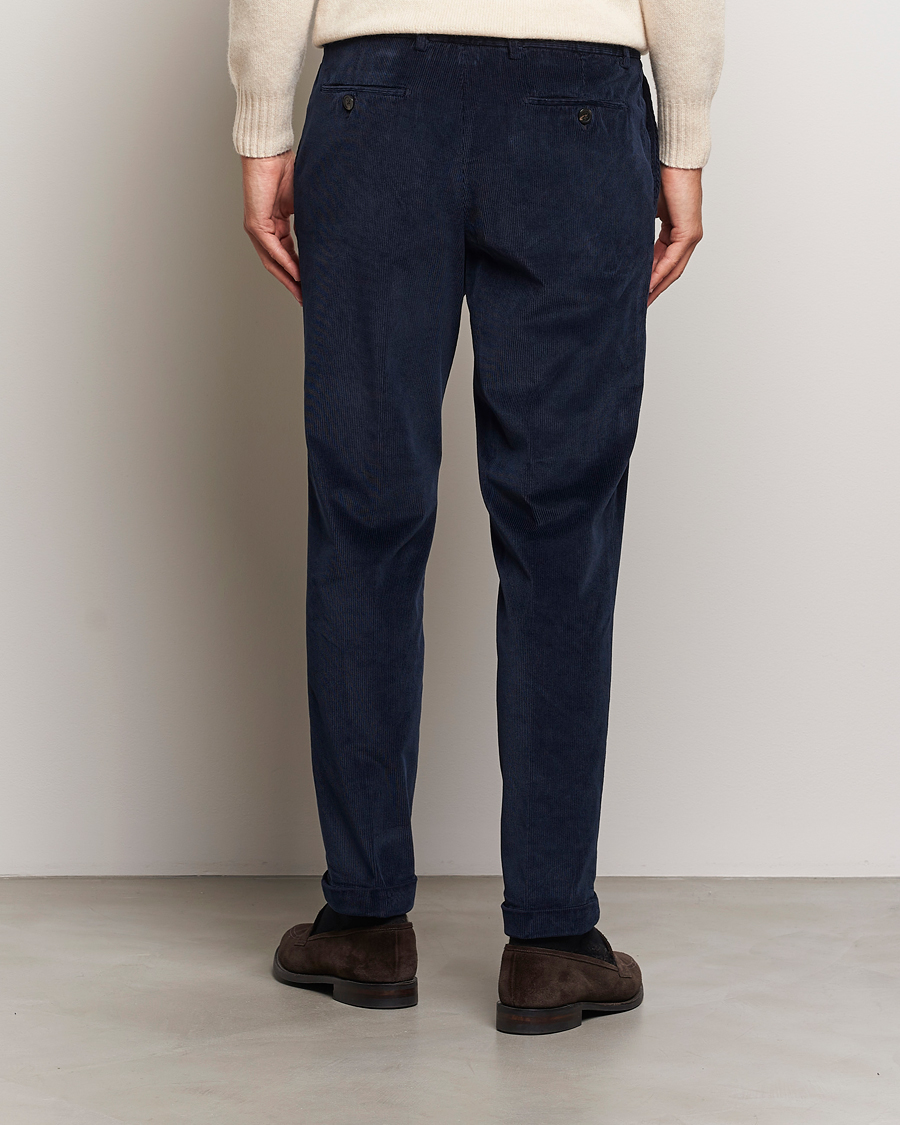 Uomini | Pantaloni | Briglia 1949 | Easy Fit Corduroy Trousers Navy