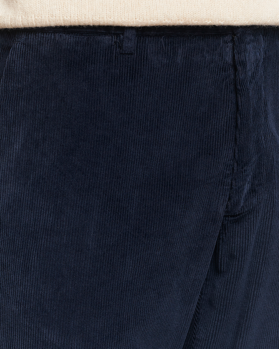 Uomini | Pantaloni | Briglia 1949 | Easy Fit Corduroy Trousers Navy