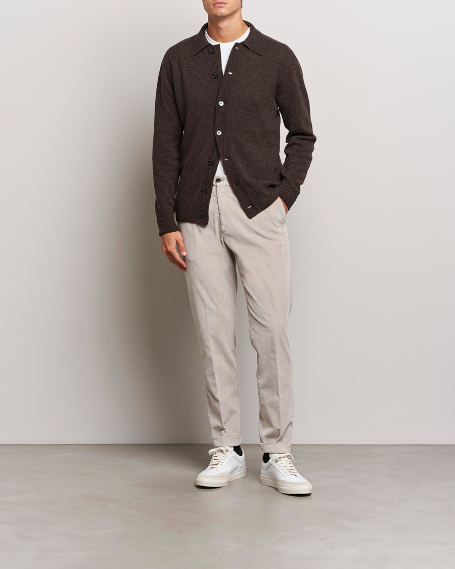 Uomini | Pantaloni | Briglia 1949 | Easy Fit Corduroy Trousers Beige