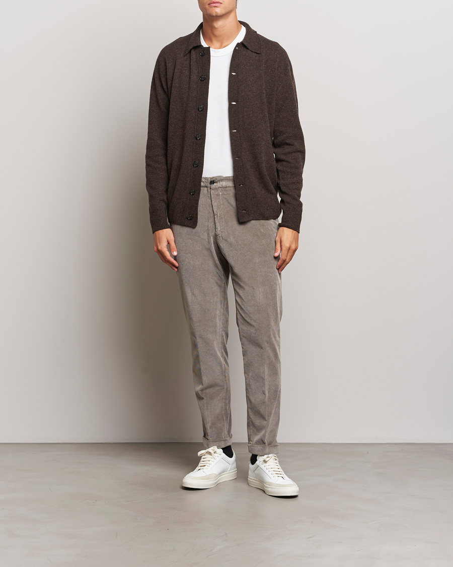 Uomini | Pantaloni | Briglia 1949 | Easy Fit Corduroy Trousers Taupe