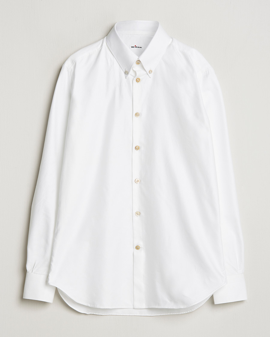 Uomini | Camicie | Kiton | Slim Fit Button Down Oxford Shirt White