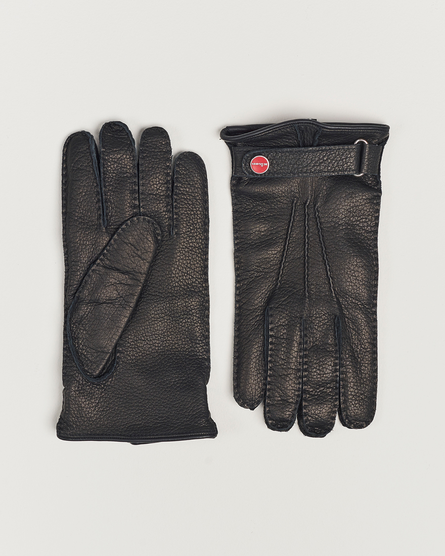 Uomini | Kiton Grain Leather Gloves Black | Kiton | Grain Leather Gloves Black