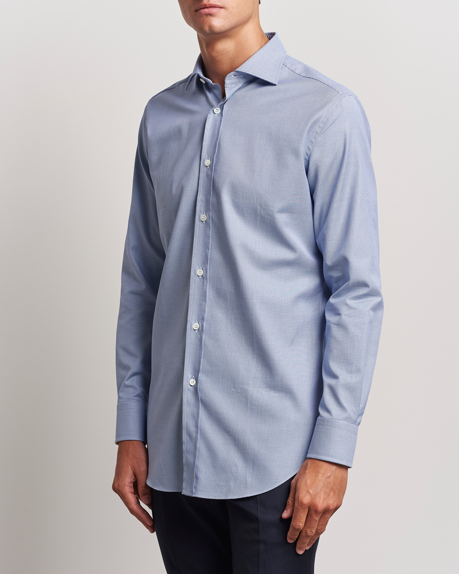 Uomini | Camicie | Brioni | Slim Fit Micro Structure Dress Shirt Light Blue