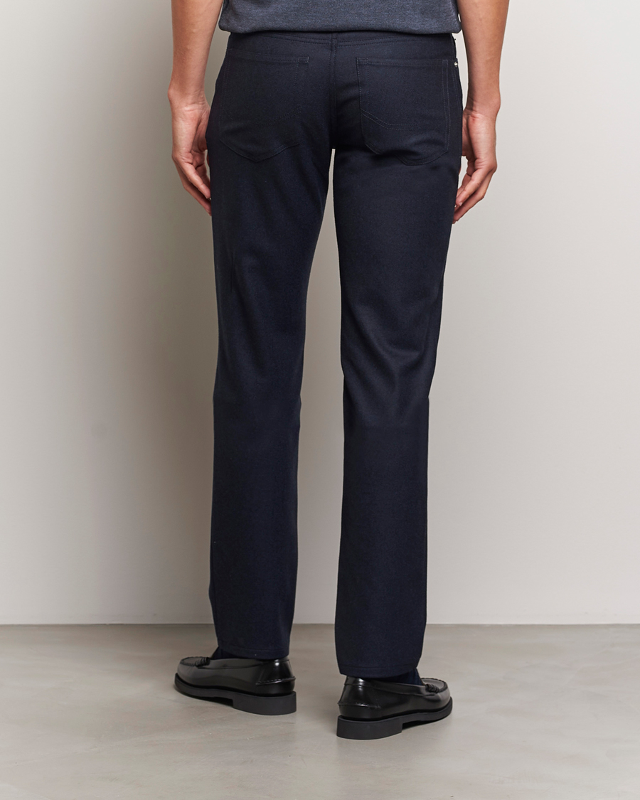 Uomini | Pantaloni | Brioni | Slim Fit 5-Pocket Flannel Pants Navy