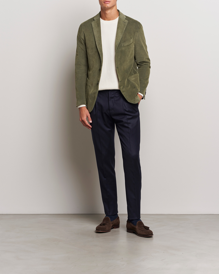 Uomini | Blazers | Boglioli | K Jacket Corduroy Blazer Dark Green
