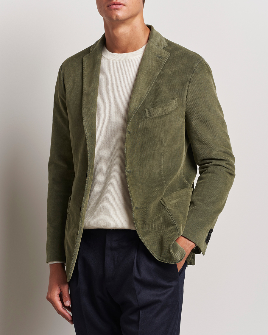 Uomini | Blazers | Boglioli | K Jacket Corduroy Blazer Dark Green